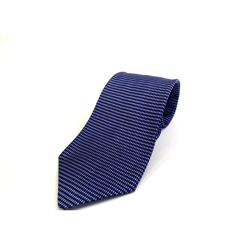 Vercourt Mens Tie Necktie Blue Multicolor Geometric Paris Silk Tied